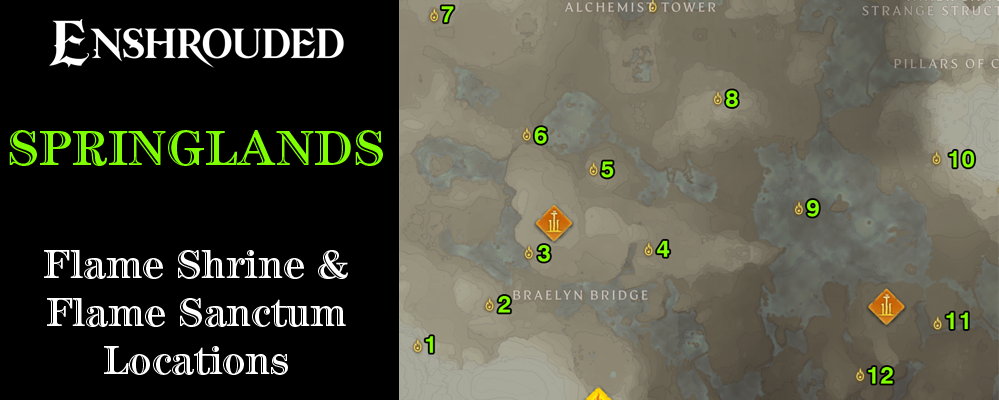 Springlands Flame Shrine & Flame Sanctum Locations